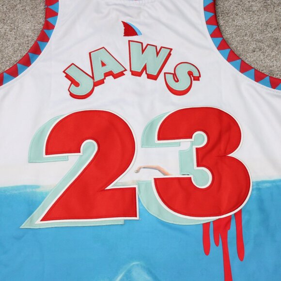 Jaws Basketball Jersey NWT Mens 2XL XXL Headgear Classics 1975 Shark Movie HGC - Picture 12 of 16